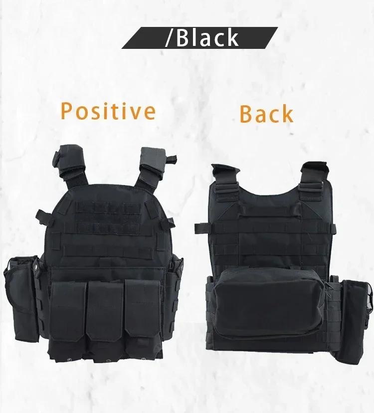 Military Tactical Vest with MOLLE Plate Carrier, Body Armor for  CS, Airsoft, Hunting, Wargame, Pouch Accessories, 6094