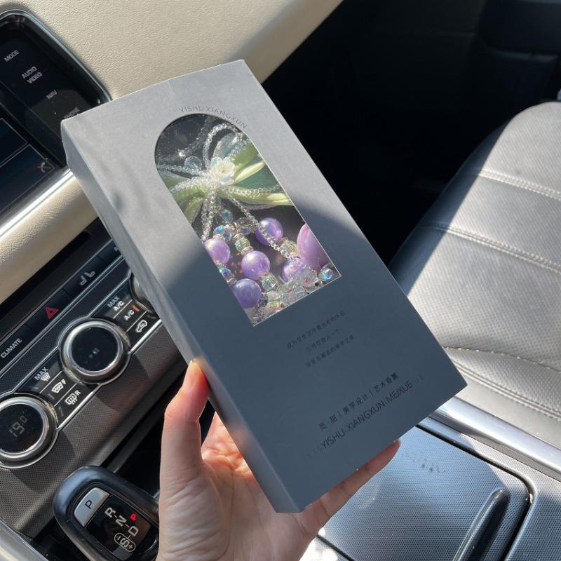 Tulip Bowknot Crystal Lily Of The Valley Pendant Car Interior Hanging Decoration