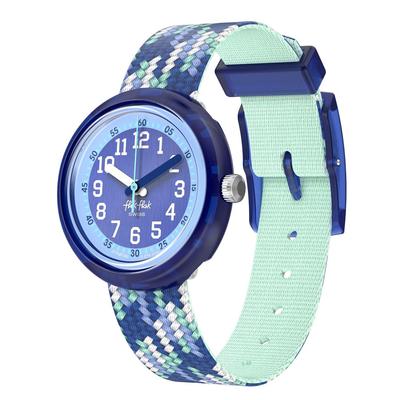 Swatch Flik Flak Braid In Blue Watch FPNP169 Blue Boys'