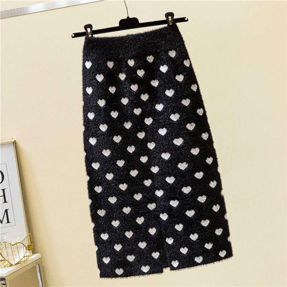 Fustă Midi Tricotată Groasă Supradimensionată Impermeabilă Fleece de Nurcă Toamnă/Iarnă Fustă Pachet pe Șold