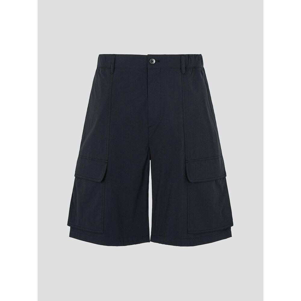 Binpolmen Synthetic Fiber Bermuda Cargo Half Pants Black
