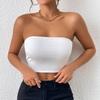 Axelbandslöst linne Off-shoulder Fishbone Crop Tops Dam Sommar Camis Enfärgad Camisole Mode Tube Kvinnlig Ärmlös Cropped Väst Y2K Kläder