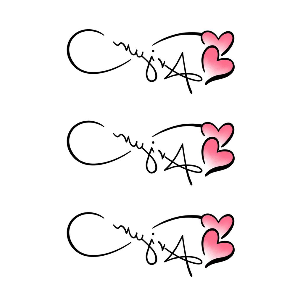 Ins Simple Love Flower Butterfly Swallow Mobius Ring Infinite Loop Wrist Tattoo Sticker