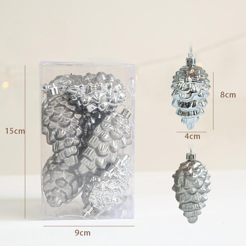 Christmas Nordic style Christmas electroplating gift box pendant Christmas tree star decoration pine cone box pendant