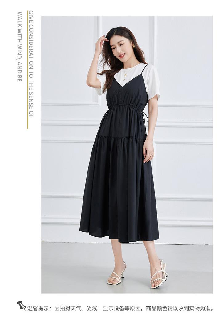Summer New Age Reducing Short T+Strap Skirt Women's Two Piece Set