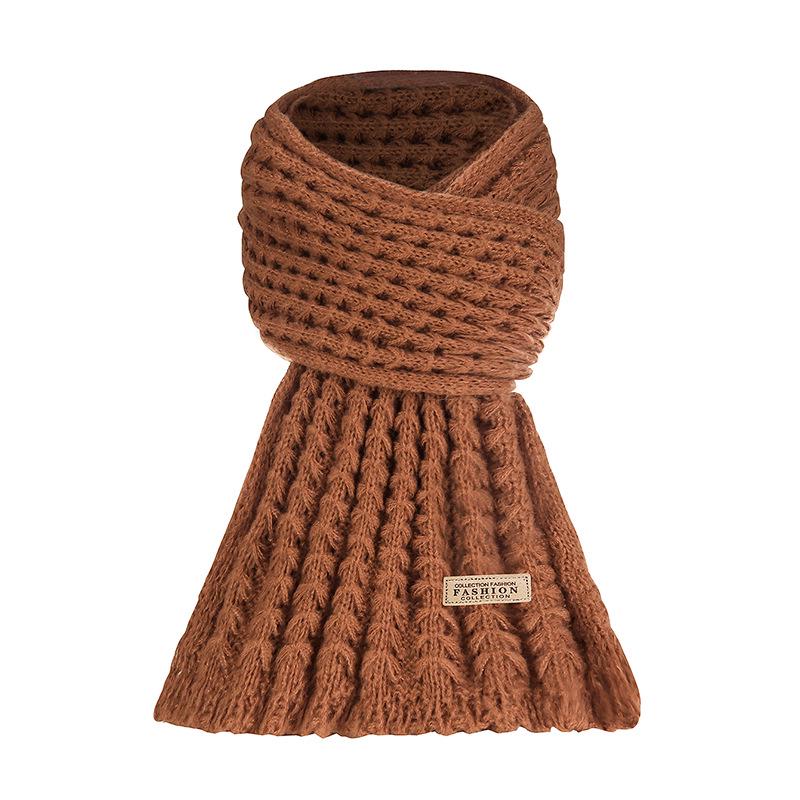 Dámská pletená čepice a šála v korejském stylu - Teplé, všestranné, jednobarevné