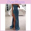 Vintage Satin Slip Dress With Side Slit For Evening Parties And Summer Events