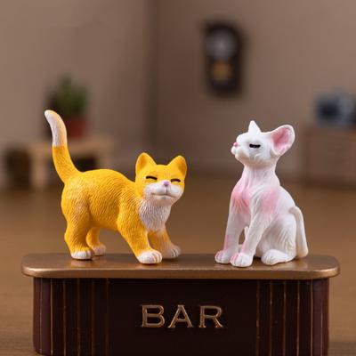 6 szt./zestaw Ozdoba dla kociaka Uzdrowienie Redukcja Stresu Partner Mini Rozmiar Statuetka Kota Projekt Symulacyjny Koci Dodatek na Biurko