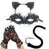 Halloween Costume Accessories Cat Girl Mask With Lace And Ears For Themed Parties