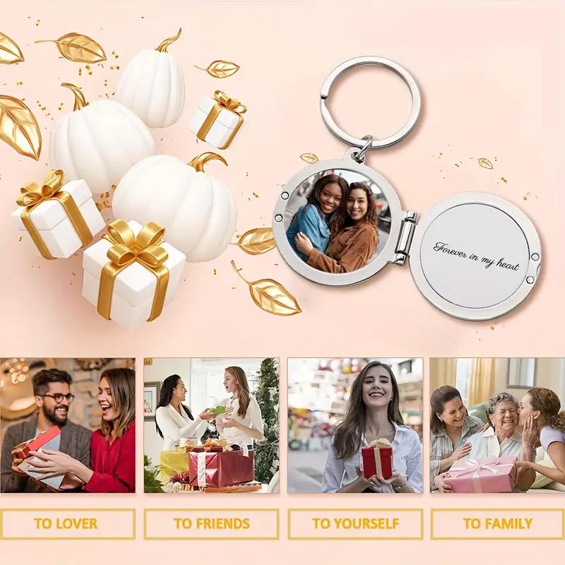 WTEMPO Anpassbares beidseitig zu öffnendes rundes Ring-Legierungs-Schlüsselanhänger-Set DIY Damenmode-Schmuck Geburtstagsgeschenk Festliches Andenken