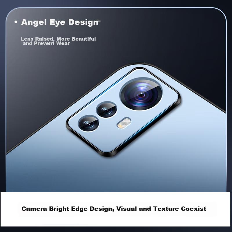 Xiaomi 12 Phone Case, Xiaomi 12X Protective Cover, AG Frosted Lens Full Protection Simple Anti-Drop XIAOMI Luxury Style 12S Outer Sapphire Blue