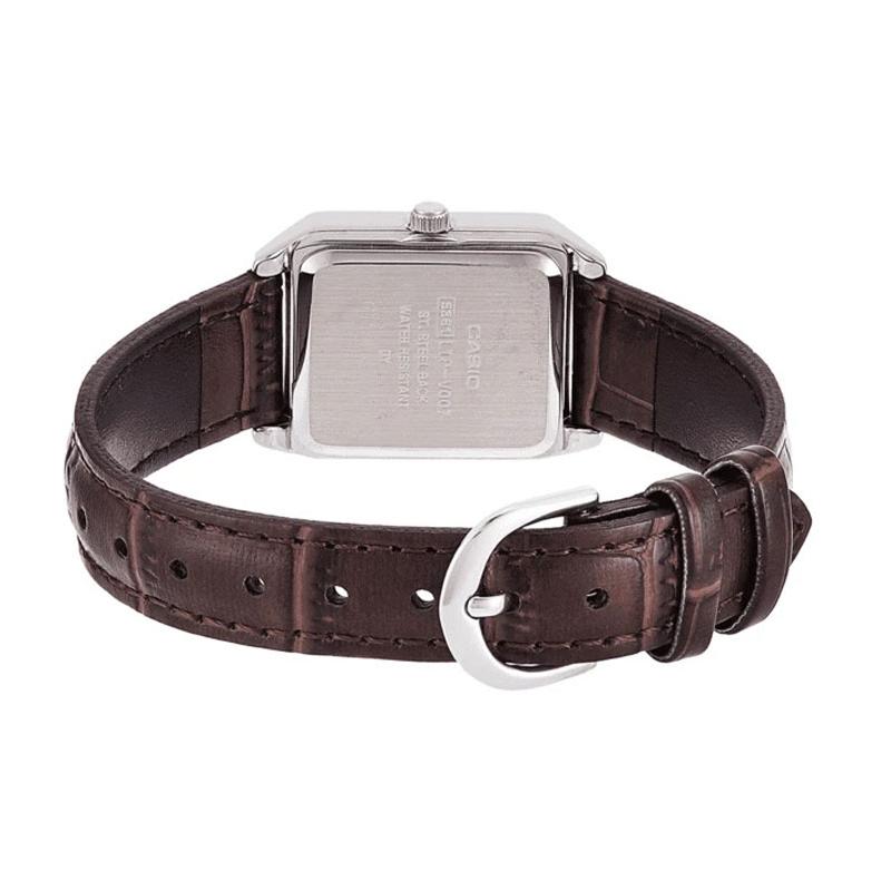 Casio STANDARD Series Roman Characters 30 Meters Waterproof Quartz Movement Leather Strap Japanese and Korean Watch Women’s Watch White LTP-V007L-7B2