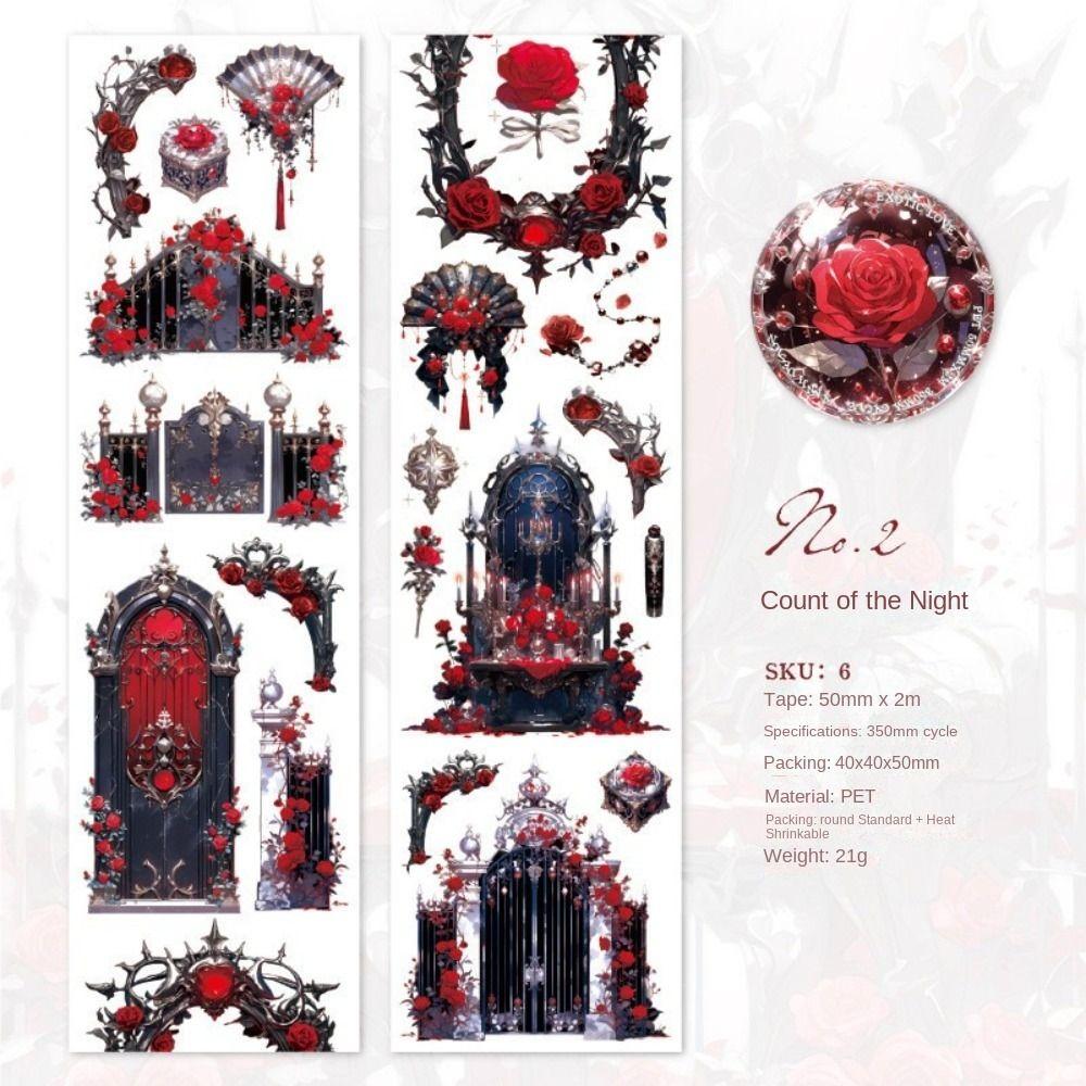 200cm/Rolle Schmetterling Blume Wasserdichtes Klebeband Land der Dunklen Magie Cartoon-Aufkleber Dekoratives Klebeband