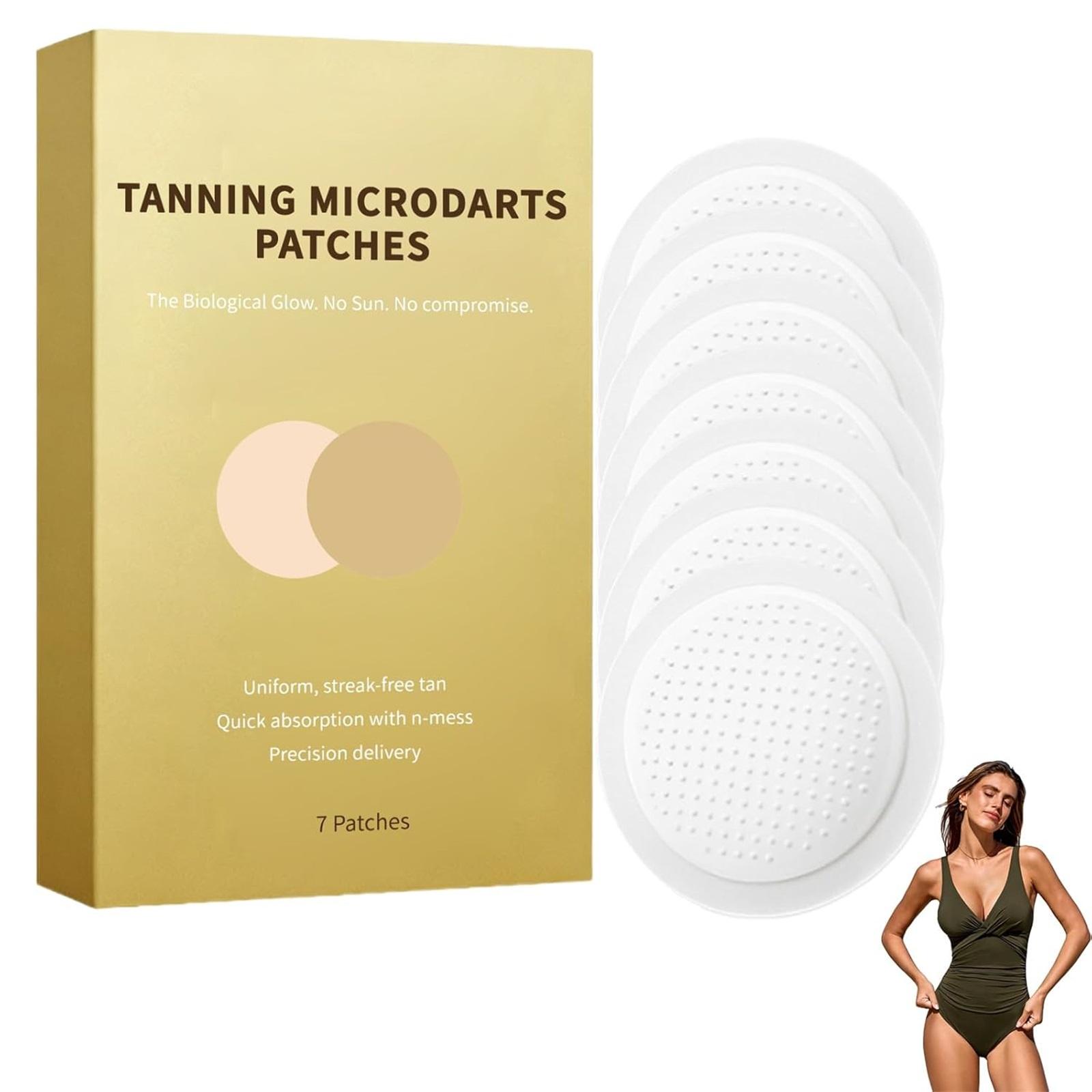 Bräunungs-Mikronadel-Pflaster für gleichmäßige, streifenfreie Bräune, schnelle Aufnahme, präzise Abgabe mit 7 Pflastern zur kontrollierten Anwendung One Size beige