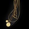 New 316L Stainless Steel Geometric Round Medal Pendant T Chain Multilayer Chain Necklace Necklace Ladies Wedding Accessories
