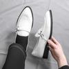 New Men's Fashion Gold Blue Patent Leather Dress Business Office Shoes Male Penny Loafter Wedding Party Prom Flats Footwear