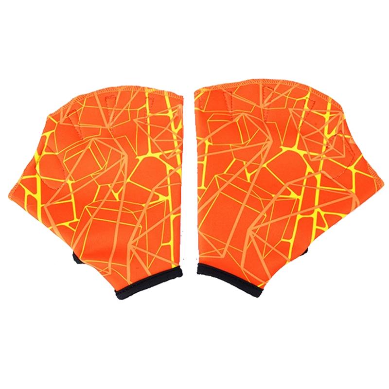 Webbed Swim Gloves for Resistance Training - Aquatic Fitness Gear, Snorkeling/Surf/Swim Training Gloves for Adults Men & Women L оранжевый