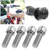 4Pcs Portable M6x18 Titanium Alloy Mountain Bicycle Road Bike Stem Screw High Strengthsilver