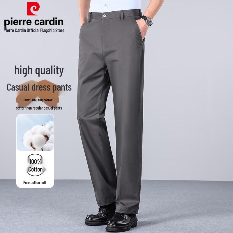 Pierre Cardin Men's 100% Cotton Straight Leg Casual Pants