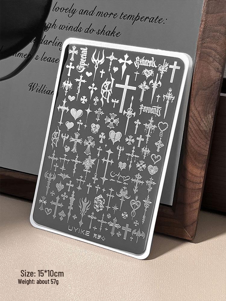 Nail Art Stamping Plates - Star, Polka Dot, Lines, Grid Lace Textures