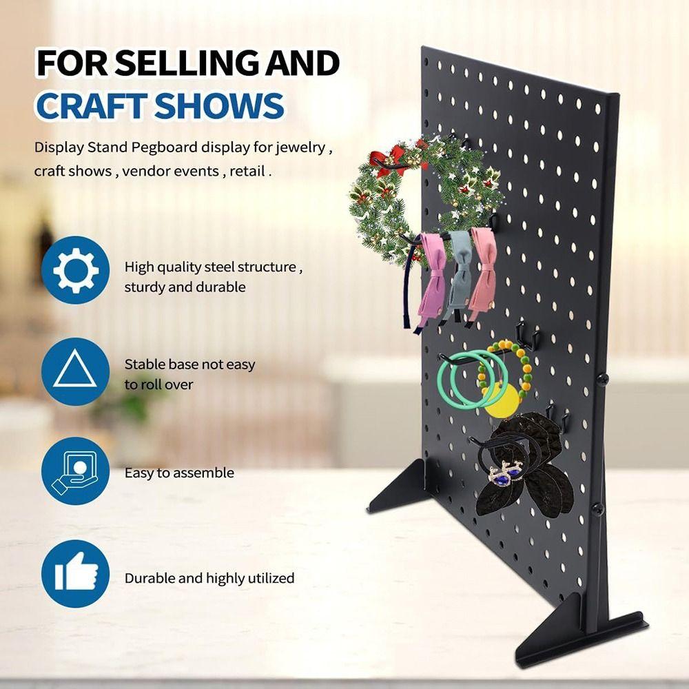 1Set Metal Perforated Panel Jewelry Stand Holder Iron Nail Board Durable Jewelry Display Rack
