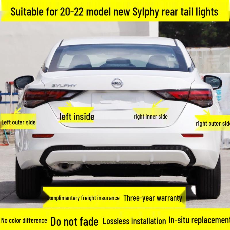 

Compatible Taillight Assembly for 20-22 New Sylphy 14th Gen - Rear Brake Light Lampshade Housing Original Passenger Right [Inner-Low] Factory