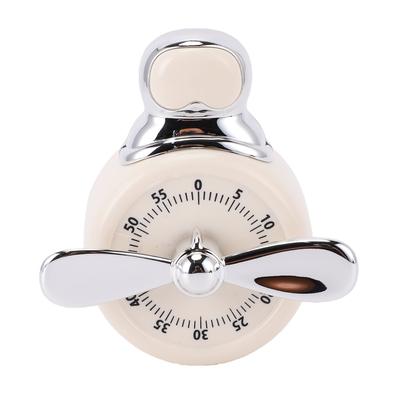 Kitchen Magnetic Mechanical Kitchen Timer No Batteries Needed 60 Minute Wind Up Timer for Chef Cooking with Alarm Beige