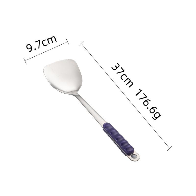 HANYANG Stainless Steel Kitchenware Set Colourful Handle Thickened Stir-Fry Spatula Insulated Cooking Spatula Spatula Spatula Fishing Noodle Spoon