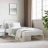 Vidaxl Metal Bed Frame with Headboard, White, 107X203 Cm