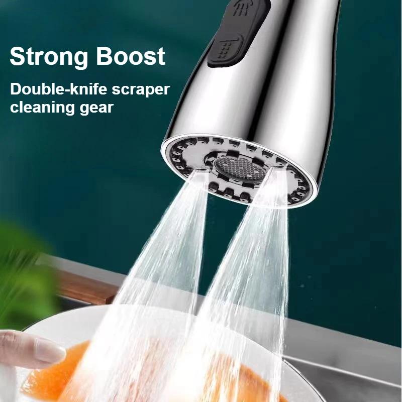 Faucet Accessories Pull Sprayer Head 3 Outlet Mode Small Outlet Multi-function Nozzle Head Removable Kitchen Accessories Tools