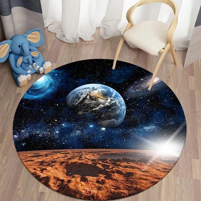 Tappeto Rotondo Galassia Universo Spazio Nebulosa Stella Tappeto Stellato Tappetino Circolare per Camera da Letto Sala Giochi Stanza dei Bambini Tappetino Antiscivolo