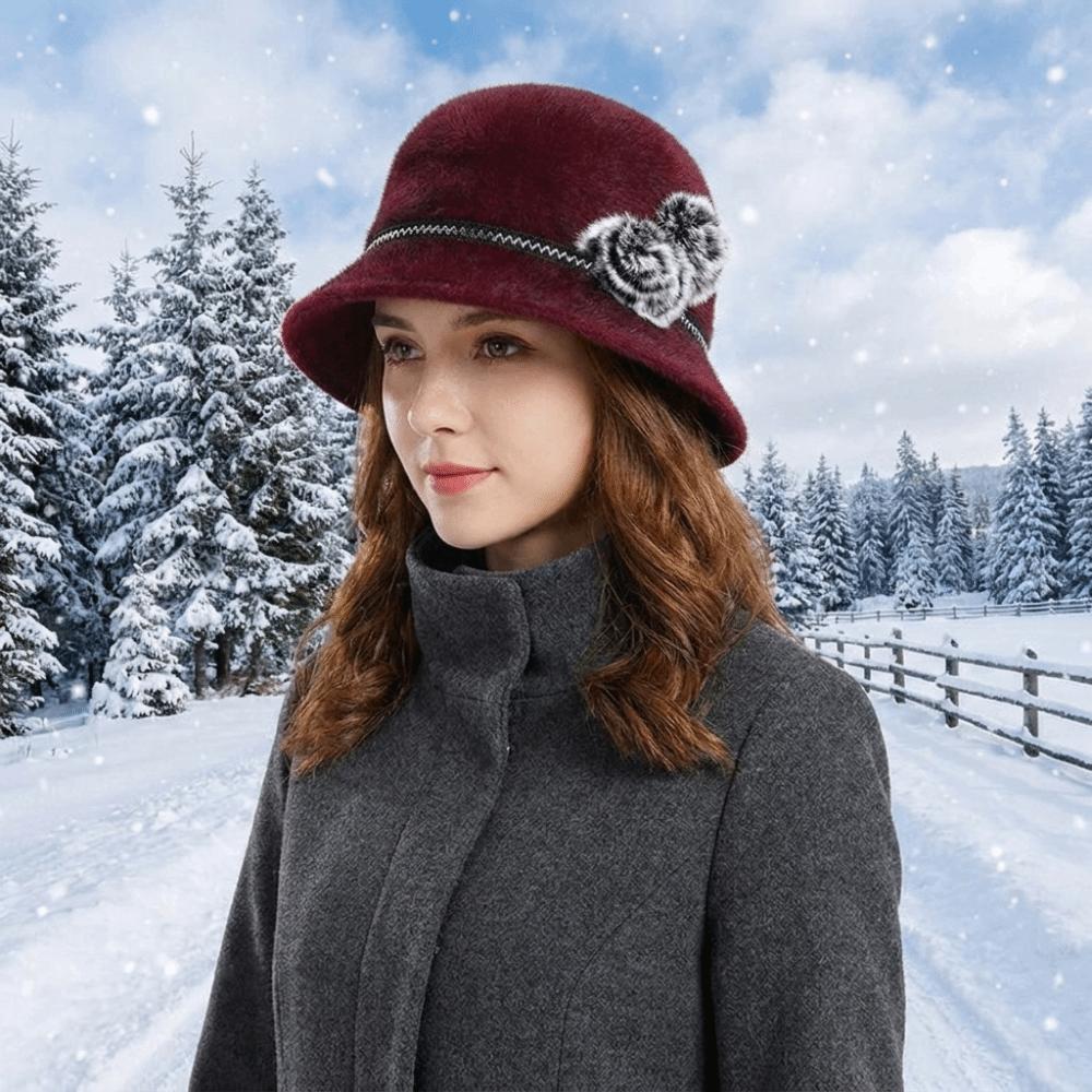 Imitation Fur Topper Hat Solid Color Woolen Bucket Hat Fashion Fisherman Hat  Church