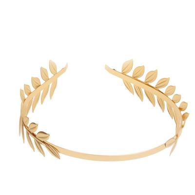 Ρετρό Χρυσό Χρώμα Κορδέλα Κεφαλής με Φύλλα, Κάλλυμα Κεφαλής, Στέμμα, Τιάρα, Κάλυμμα Κεφαλής, Θεά, Ελληνικά Κοσμήματα Κεφαλής, Νύφη, Γαμήλια Αξεσουάρ Μαλλιών