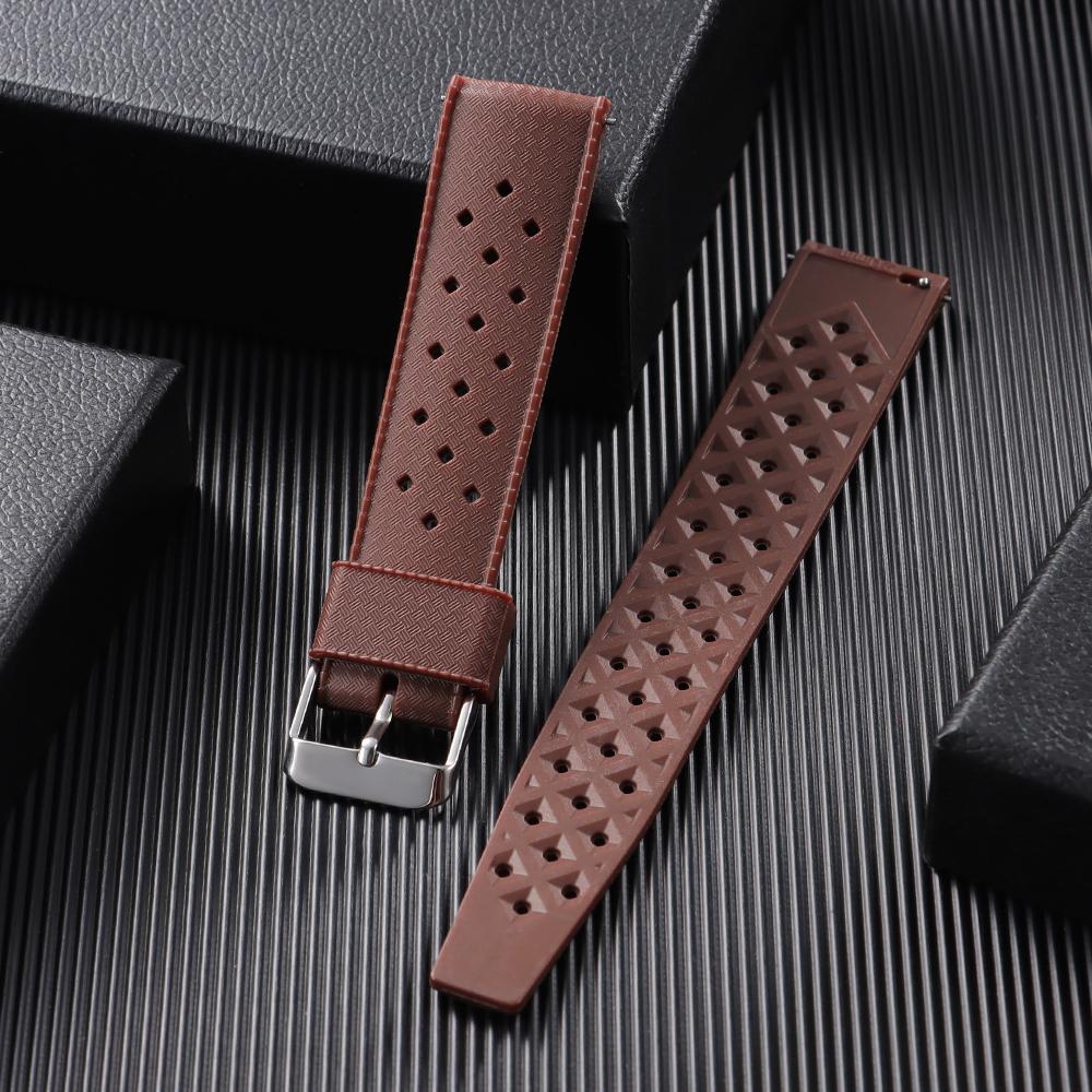 20mm 22mm Tropisches Silikonarmband für Seiko Diving Wasserdicht Atmungsaktiv Uhrenarmband für Samsung Gear für Huawei Watch GT Active