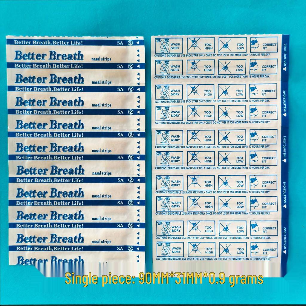 Tiras Nasais Antirronco com Adesivo Extra para Fluxo de Ar Aprimorado