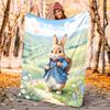 Peter Rabbit Flannel Blanket Soft Warm All-Season Throw, Design for Camping, Car Travel, Hiking Sofa, Bed, Office Perfect Gift for Parties