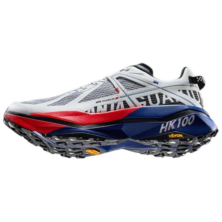 ANTA Women s HK100 Professional Trail Running Shoes Off White Red Blue 122426616A-2 38.5