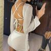 With Long Sleeve Cover Up Halter Bikini Women Swimwear Female Swimsuit Three-pieces Bikini set Bather Bathing Suit Swim