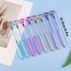 5pcs Set Diamond Heart Round Ballpoint Pen Colorful Imitation Metal Rod Crystal Liquid Sand Crushed Diamond Pen Crystal Gemstone Ballpoint Pen