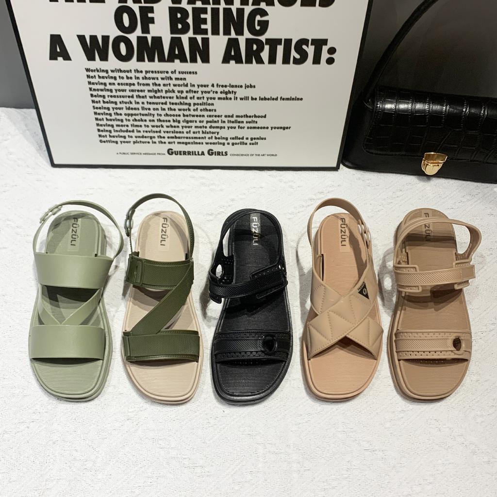 New Internet Celebrity Sandals Female Casual Fashion Daily Student Platform Fairy Wind Beach Flat Roman Sandals