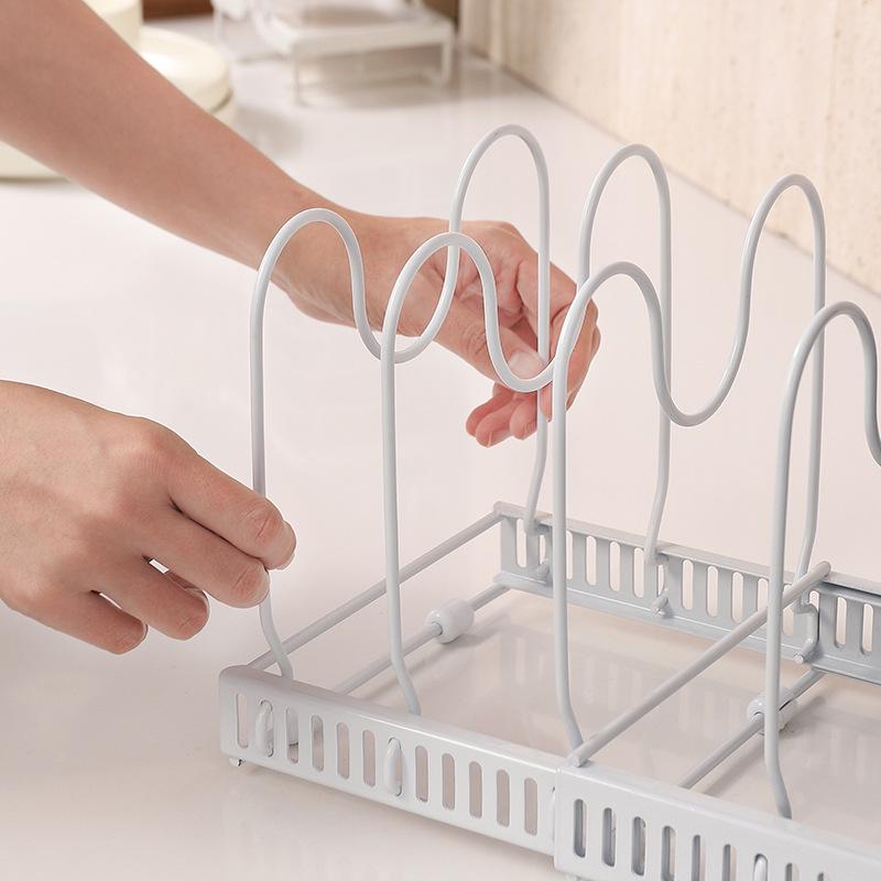 Retractable Pot Lid Rack for Kitchen Countertop Storage