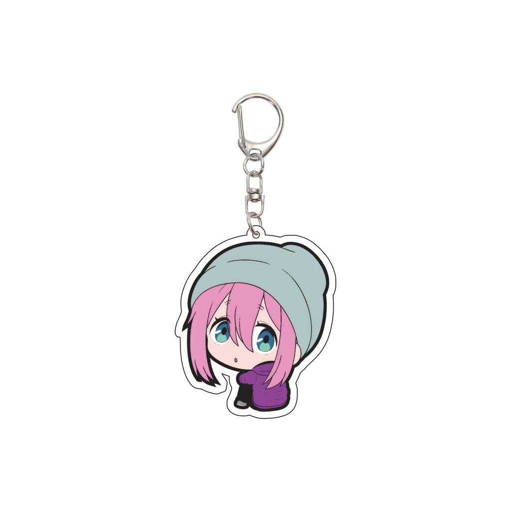 55MM Anime Laid-Back Camp Keychain Shima Rin/Inuyama Aoi/Ena Saitou Key Chain Acrylic Model Plate Christmas Gifts