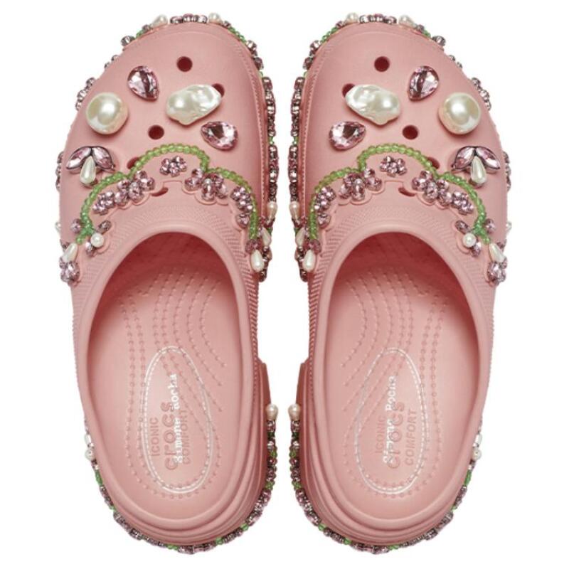 SIMONE ROCHA x Crocs Mermaid Comfortable and Versatile Hole Shoes Warm Pink for Men and Women