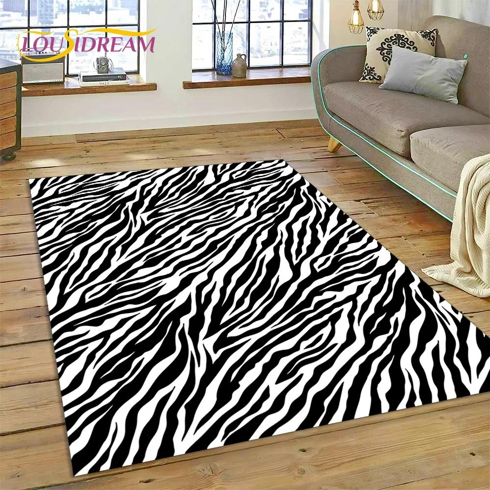 Colorful Zebra Stripe Leopard Tiger Carpet Rug for Bedroom Living Room Home Sofa Decoration,Children Game Large Decor Floor Mat