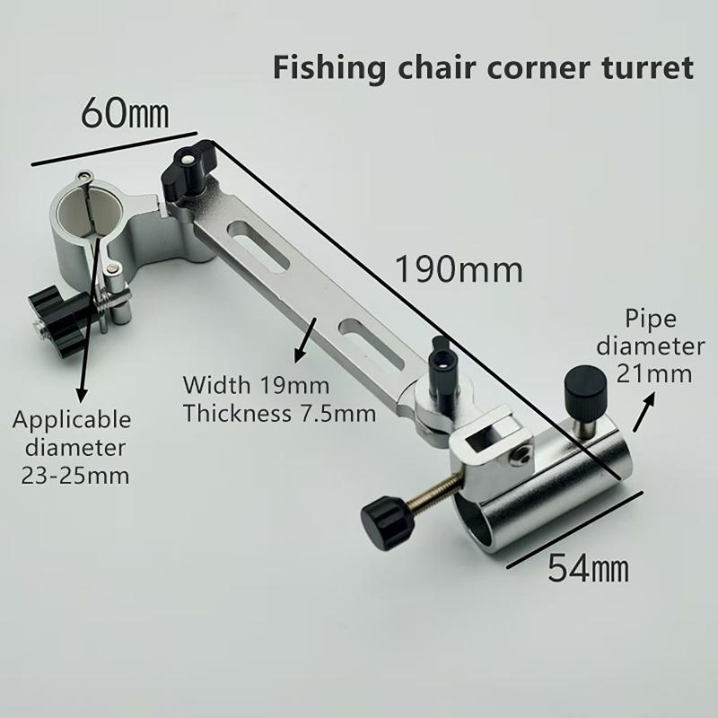 Extended Aluminum Alloy Adjustable Rotating Corner Fishing Chair Fishing Rod Holder European Style Long Pole Universal Connector
