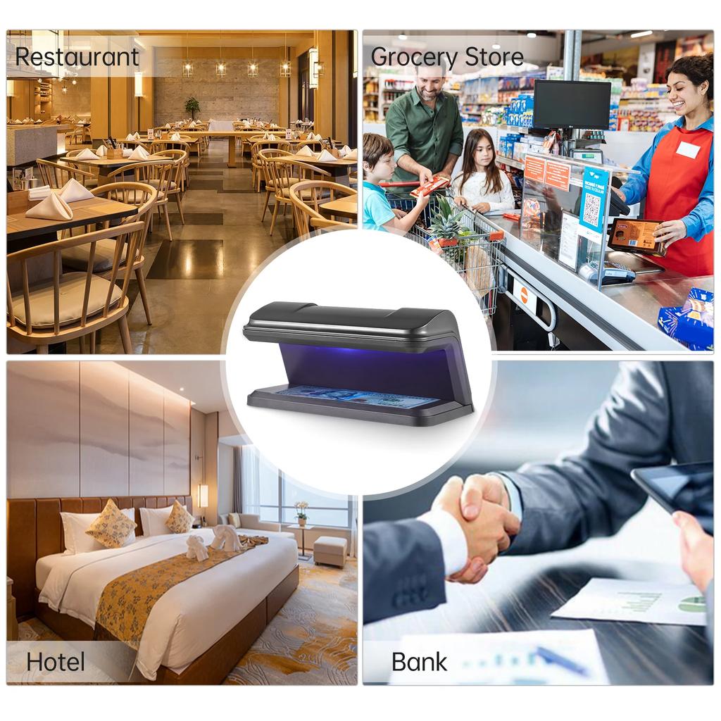 3W UV Detektor Banknotów Fałszywych dla Banknotów Sprawdzarka Micro-USB Waluty EURO Dolar Amerykański FUNT Gotówka Waluta dla Sklepu