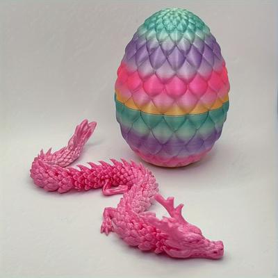 6.5Cm Dragon Scale Egg+15Cm Dragon New 3D Printing Dragon Flying Dragon Rotating Articulated Wing Dragon Home Decor