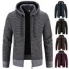 Men's Thick Hooded Winter Knit Cardigan Sweater