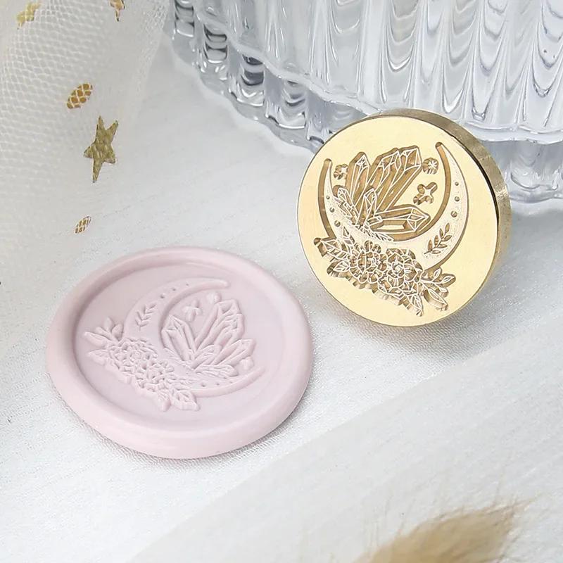 Wax Seal Stamp Moon Stars Vintage Sealing Stamp Head For Cards Craft Envelopes Wedding Wax Lacquer for Seals Scrapbooking