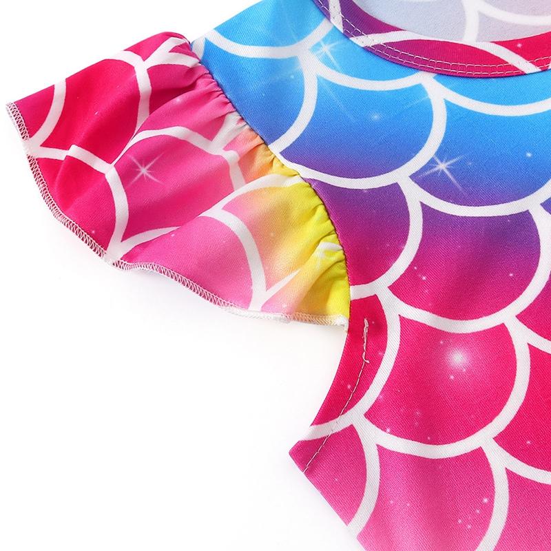 Children's Cartoon Printed Dress Nightgown Girl's Flying Sleeve Dress